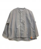 TIGHTBOOTHタイトブース）の古着「バンドカラーシャツ」｜グレー