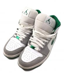 NIKE（ナイキ）の古着「ハイカットスニーカーAIR JORDAN1 Mid」｜ホワイト×グリーン
