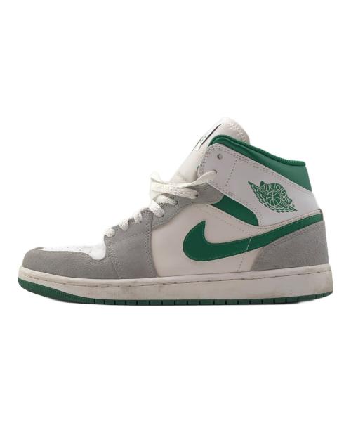 NIKE（ナイキ）NIKE (ナイキ) ハイカットスニーカーAIR JORDAN1 Mid ホワイト×グリーン サイズ:27.5cmの古着・服飾アイテム
