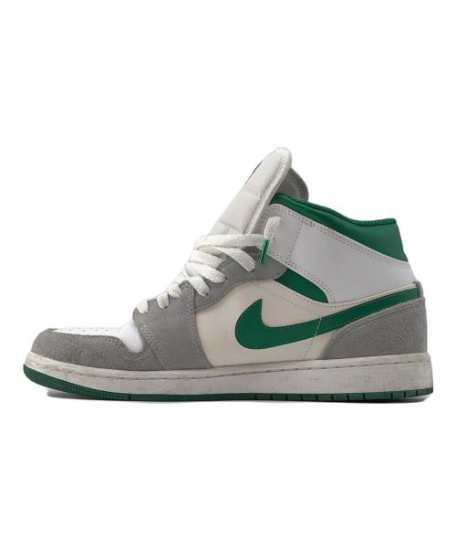 NIKE（ナイキ）NIKE (ナイキ) ハイカットスニーカーAIR JORDAN1 Mid ホワイト×グリーン サイズ:27.5cmの古着・服飾アイテム