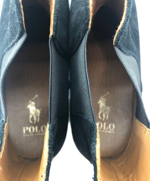 POLO RALPH LAUREN（ポロ・ラルフローレン）POLO RALPH LAUREN (ポロ・ラルフローレン) サイドゴアブーツ ブラック サイズ:31.5cmの古着・服飾アイテム
