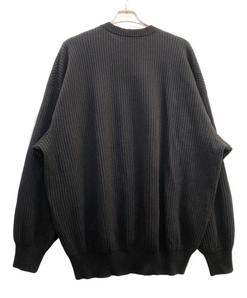 adidas（アディダス）adidas (アディダス) Y-3 (ワイスリー) ロゴニットクルーセーター ブラック×ホワイト サイズ:Lの古着・服飾アイテム