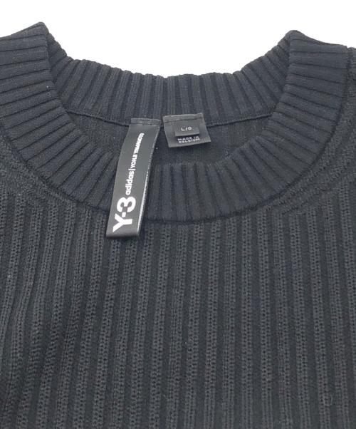 adidas（アディダス）adidas (アディダス) Y-3 (ワイスリー) ロゴニットクルーセーター ブラック×ホワイト サイズ:Lの古着・服飾アイテム