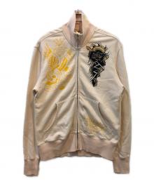Ed Hardy（エド ハーディー）の古着「ジップアップスウェット」｜ベージュ