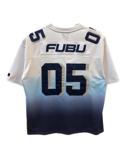 FUBU（フブ）FUBU (フブ) グラデーションゲームシャツ ホワイト×ブルー サイズ:XLの古着・服飾アイテム