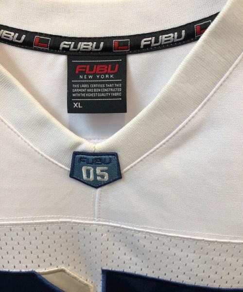 FUBU（フブ）FUBU (フブ) グラデーションゲームシャツ ホワイト×ブルー サイズ:XLの古着・服飾アイテム