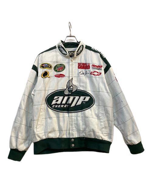 CHASE authentics（チェイスオーセンティック）CHASE AUTHENTICS (チェイスオーセンティック) レーシングジャケット ホワイト×グリーン サイズ:XLの古着・服飾アイテム