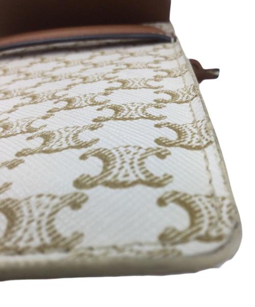 CELINE（セリーヌ）CELINE (セリーヌ) トリオンフキャンバスモバイルポーチ ブラウン×ベージュの古着・服飾アイテム