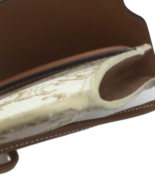 CELINE（セリーヌ）CELINE (セリーヌ) トリオンフキャンバスモバイルポーチ ブラウン×ベージュの古着・服飾アイテム