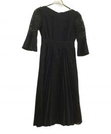 23区 applaudir（23区アプロディール）の古着「レースコンビプリーツドレス」｜ブラック