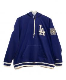New Era（ニューエラ）の古着「プルオーバーパーカー」｜ブルー×ホワイト