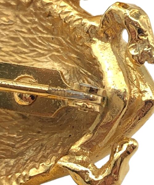 Christian Dior（クリスチャン ディオール）Christian Dior (クリスチャン ディオール) てんとう虫型ブローチ ゴールド×グリーンの古着・服飾アイテム