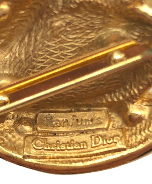 Christian Dior（クリスチャン ディオール）Christian Dior (クリスチャン ディオール) てんとう虫型ブローチ ゴールド×グリーンの古着・服飾アイテム