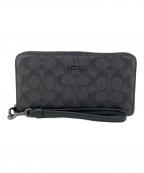COACHコーチ）の古着「ロング ジップ アラウンド ウォレット」｜チャコール/ブラック