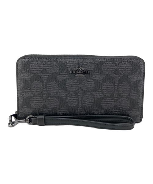 COACH（コーチ）COACH (コーチ) ロング ジップ アラウンド ウォレット チャコール/ブラック サイズ:記載なしの古着・服飾アイテム