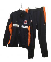 UNDER ARMOUR（アンダーアーマー）の古着「セットアップトレーニングシャツ」｜ネイビー×オレンジ