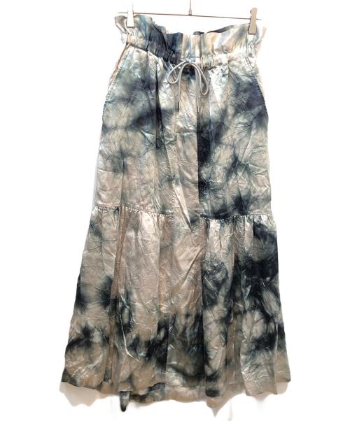 Ujoh（ウジョー）UJOH (ウジョー) Gathered Maxi ホワイト×グリーン サイズ:2の古着・服飾アイテム