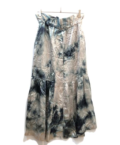 Ujoh（ウジョー）UJOH (ウジョー) Gathered Maxi ホワイト×グリーン サイズ:2の古着・服飾アイテム