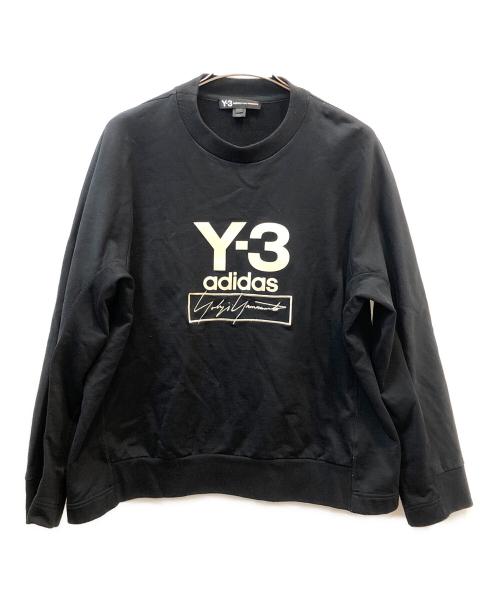 Y-3（ワイスリー）Y-3 (ワイスリー) STACKED LOGO CREW SWEATER ブラック サイズ:Lの古着・服飾アイテム