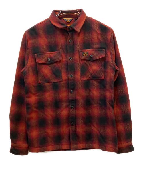 Superdry（スーパードライ）Superdry (スーパードライ) シャツジャケット　MACHINED GOODS レッド サイズ:Sの古着・服飾アイテム