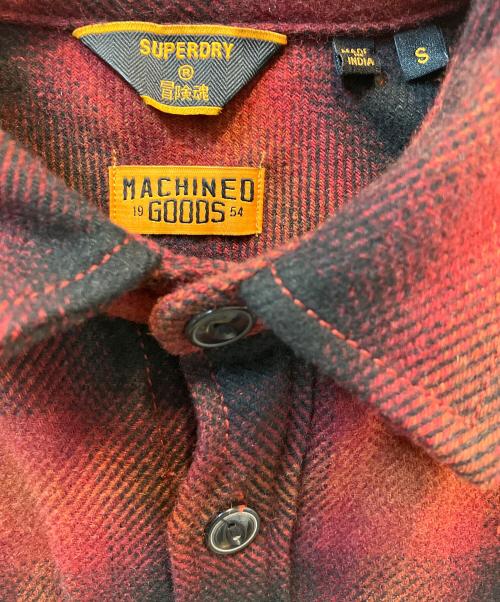 Superdry（スーパードライ）Superdry (スーパードライ) シャツジャケット　MACHINED GOODS レッド サイズ:Sの古着・服飾アイテム