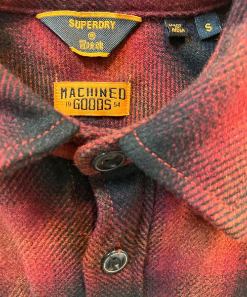 Superdry（スーパードライ）Superdry (スーパードライ) シャツジャケット　MACHINED GOODS レッド サイズ:Sの古着・服飾アイテム