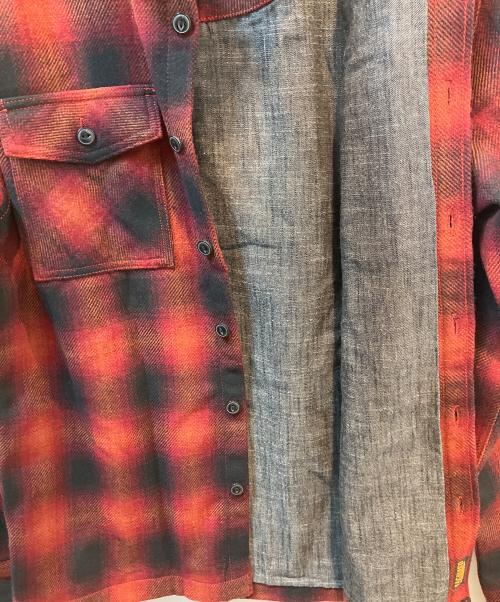 Superdry（スーパードライ）Superdry (スーパードライ) シャツジャケット　MACHINED GOODS レッド サイズ:Sの古着・服飾アイテム