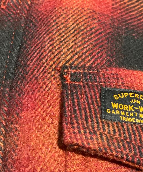 Superdry（スーパードライ）Superdry (スーパードライ) シャツジャケット　MACHINED GOODS レッド サイズ:Sの古着・服飾アイテム