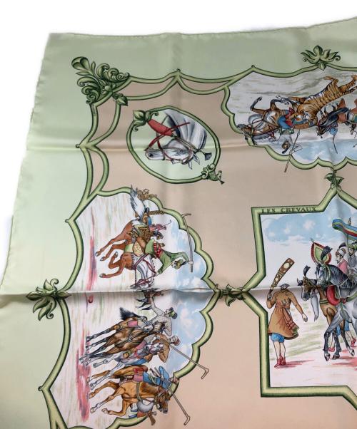 HERMES（エルメス）HERMES (エルメス) シルクスカーフ カレ90 LES CHEVAUX ムガル王朝の馬 アイボリー サイズ:記載なしの古着・服飾アイテム