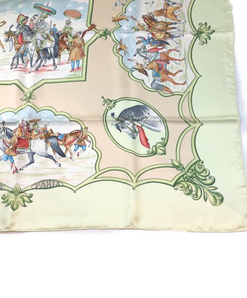 HERMES（エルメス）HERMES (エルメス) シルクスカーフ カレ90 LES CHEVAUX ムガル王朝の馬 アイボリー サイズ:記載なしの古着・服飾アイテム