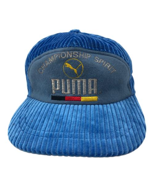 PUMA（プーマ）PUMA (プーマ) キャップ　	推定80s ブルー サイズ:57cmの古着・服飾アイテム