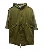 beautiful peopleビューティフルピープル）の古着「ポリ切替モッズコート」｜グリーン