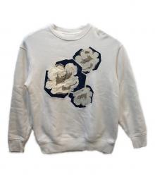 LACOSTE（ラコステ）の古着「クルーネックスウェット フラワーグラフィック」｜ホワイト