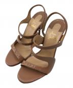 ）の古着「エナメルレザーサンダル」｜ベージュ