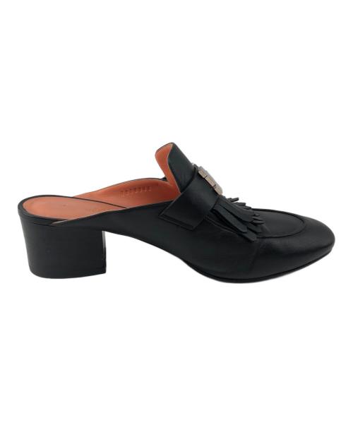 HERMES（エルメス）HERMES (エルメス) フリンジミュール ブラック サイズ:37 1/2の古着・服飾アイテム