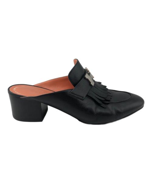 HERMES（エルメス）HERMES (エルメス) フリンジミュール ブラック サイズ:37 1/2の古着・服飾アイテム