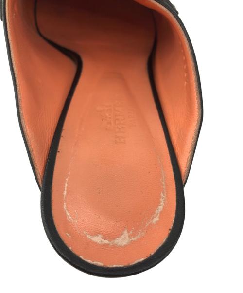 HERMES（エルメス）HERMES (エルメス) フリンジミュール ブラック サイズ:37 1/2の古着・服飾アイテム