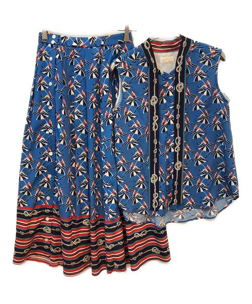 GRACE CONTINENTAL（（グレースコンチネンタル）GRACE CONTINENTAL (グレースコンチネンタル) セットアップ GRACE CLASS ブルー サイズ:36の古着・服飾アイテム