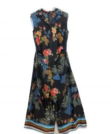 GRACE CONTINENTAL（グレースコンチネンタル）の古着「オールインワン　花柄」｜ブラック