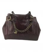 ANNA SUIアナスイ）の古着「レザーハンドバッグ」｜ボルドー