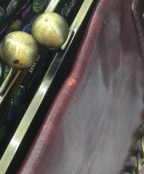 ANNA SUI（アナスイ）ANNA SUI (アナスイ) レザーハンドバッグ ボルドーの古着・服飾アイテム