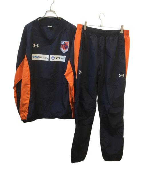 UNDER ARMOUR（アンダーアーマー）UNDER ARMOUR (アンダーアーマー) セットアップトレーニングシャツ ネイビー×オレンジ サイズ: XXLの古着・服飾アイテム