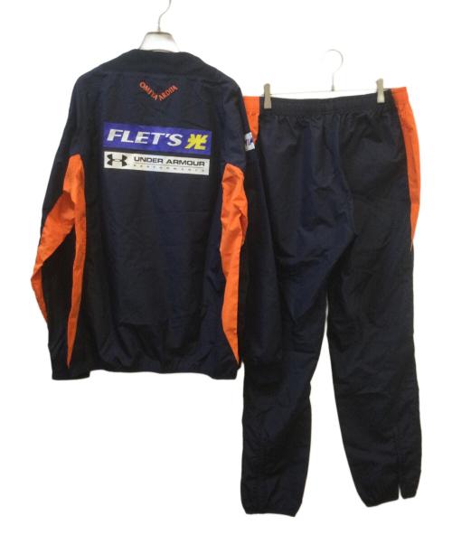 UNDER ARMOUR（アンダーアーマー）UNDER ARMOUR (アンダーアーマー) セットアップトレーニングシャツ ネイビー×オレンジ サイズ: XXLの古着・服飾アイテム