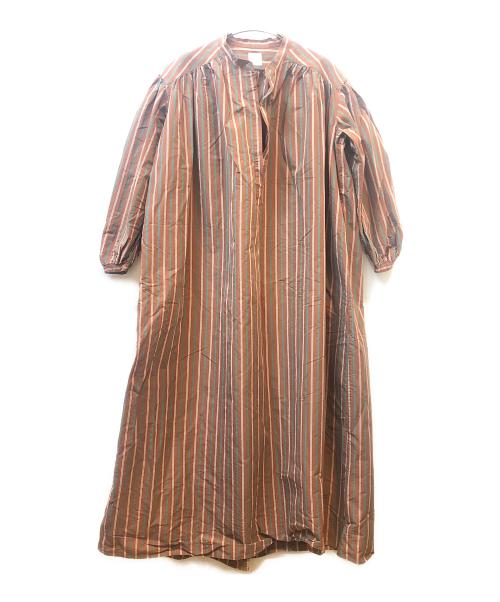 6(ROKU) BEAUTY&YOUTH（ロク ビューティーアンドユース）6(ROKU) BEAUTY&YOUTH (ロク ビューティーアンドユース) 長袖ワンピース ブラウン サイズ:UK 34の古着・服飾アイテム