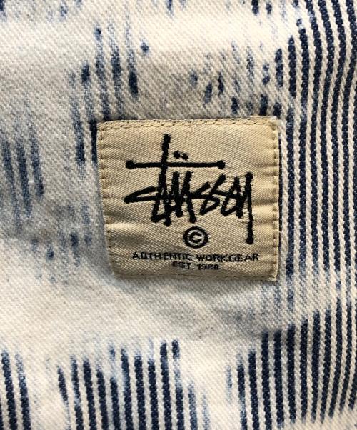 stussy（ステューシー）stussy (ステューシー) ダブルニーペインターパンツ　ヒッコリー ネイビー×ホワイト サイズ:36の古着・服飾アイテム
