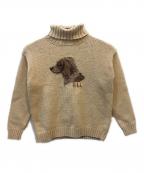 LAUREN RALPH LAURENローレンラルフローレン）の古着「薄手ニット　犬柄 90S」｜ベージュ