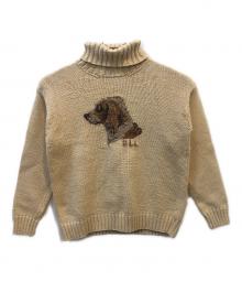 LAUREN RALPH LAUREN（ローレンラルフローレン）の古着「薄手ニット　犬柄 90S」｜ベージュ