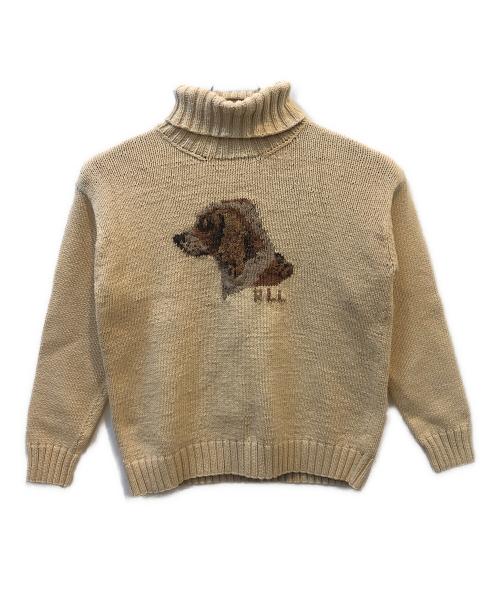 LAUREN RALPH LAUREN（ローレンラルフローレン）LAUREN RALPH LAUREN (ローレンラルフローレン) 薄手ニット　犬柄 90S ベージュ サイズ:Sの古着・服飾アイテム