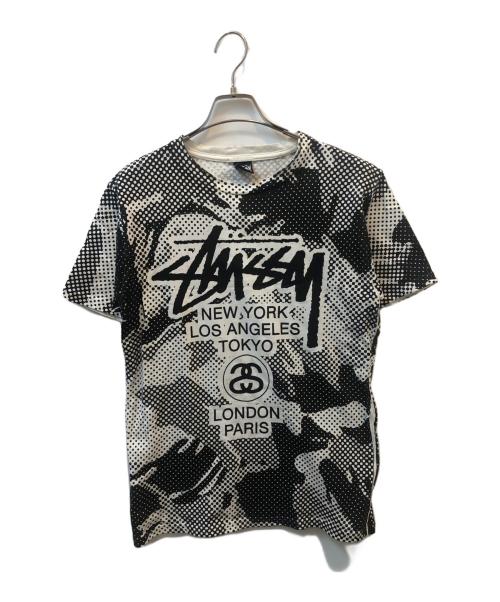 stussy（ステューシー）stussy (ステューシー) 半袖Tシャツ　ドット柄 ホワイト サイズ:Sの古着・服飾アイテム