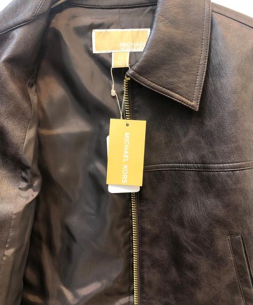 MICHAEL KORS（マイケル・コース）MICHAEL KORS (マイケル・コース) ディストレストジップアップジャケット ブラウン サイズ:Ｓ 未使用品の古着・服飾アイテム